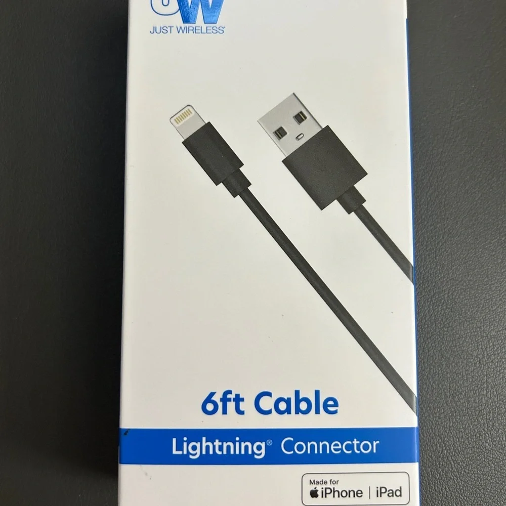 Just Wireless Black Lightning Connector 6ft Cable New in Box
